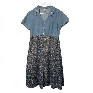 Vintage Studio Floral 90’s Shirt Cotton Dress 10